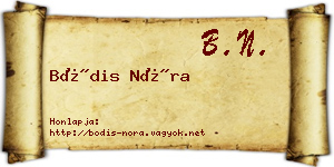 Bódis Nóra névjegykártya