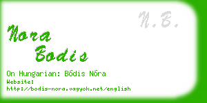 nora bodis business card