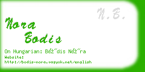 nora bodis business card